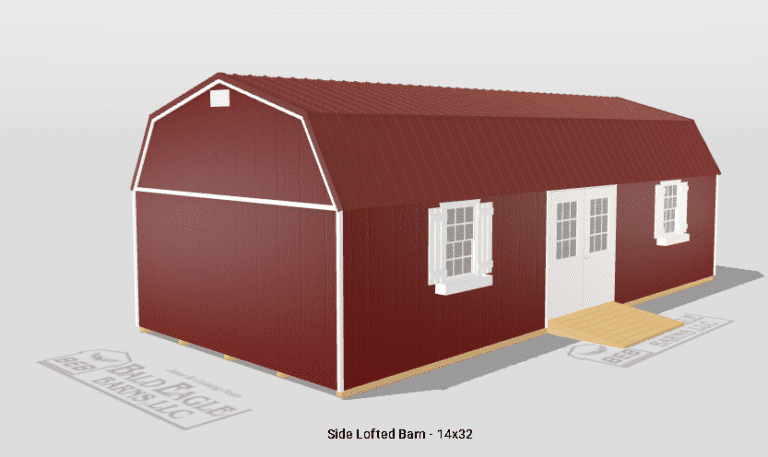 14x32 Custom Side Lofted Barn Design