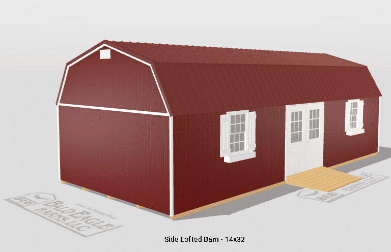 14x32 Custom Side Lofted Barn Design