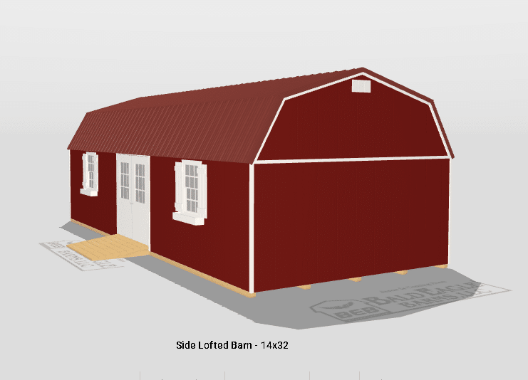 14x32 Custom Side Lofted Barn Design