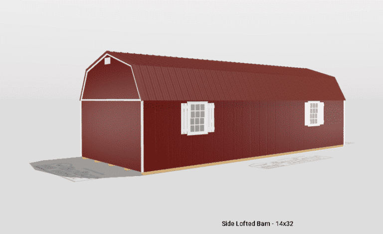 14x32 Custom Side Lofted Barn Design