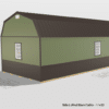 14x32 Custom Side Lofted Barn Cabin Design