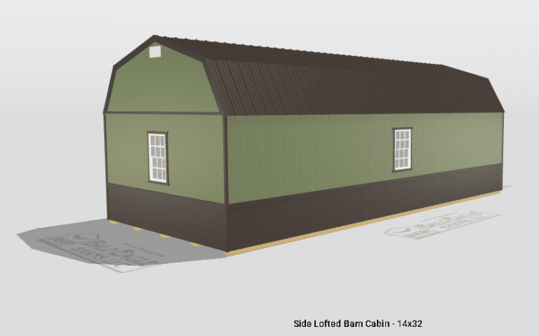 14x32 Custom Side Lofted Barn Cabin Design
