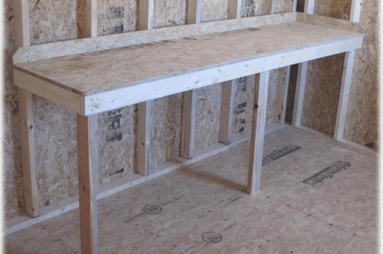 shed shelves and workbenches