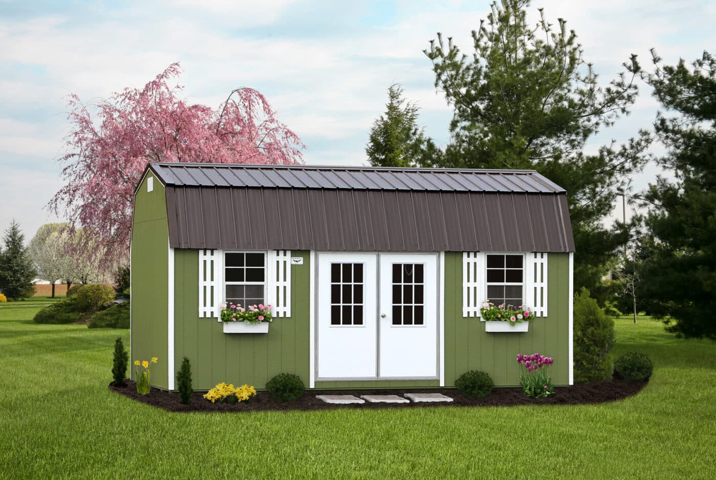 shed shutters and flower boxes for storage