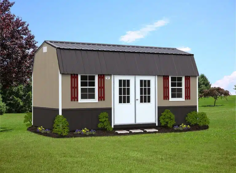 beautiful rustic urethane finish lofted barn shed