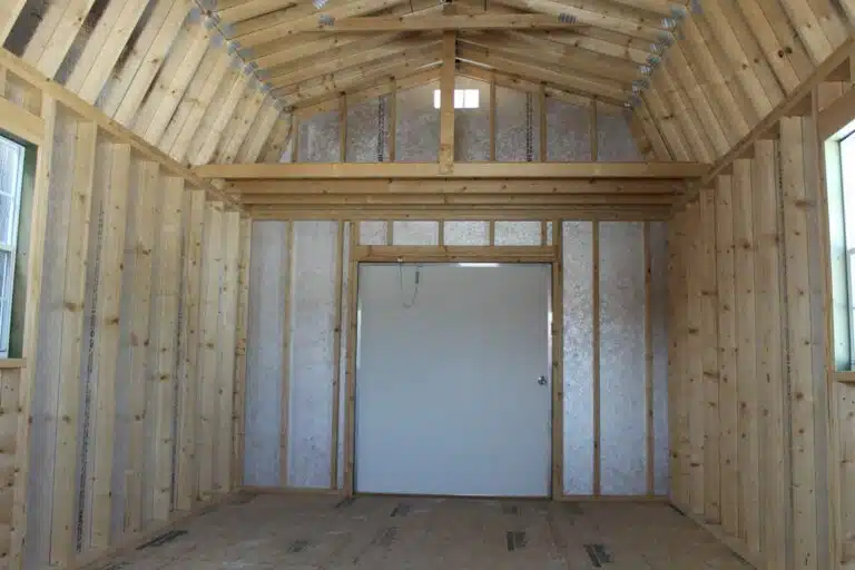 high barn lofted shed interior