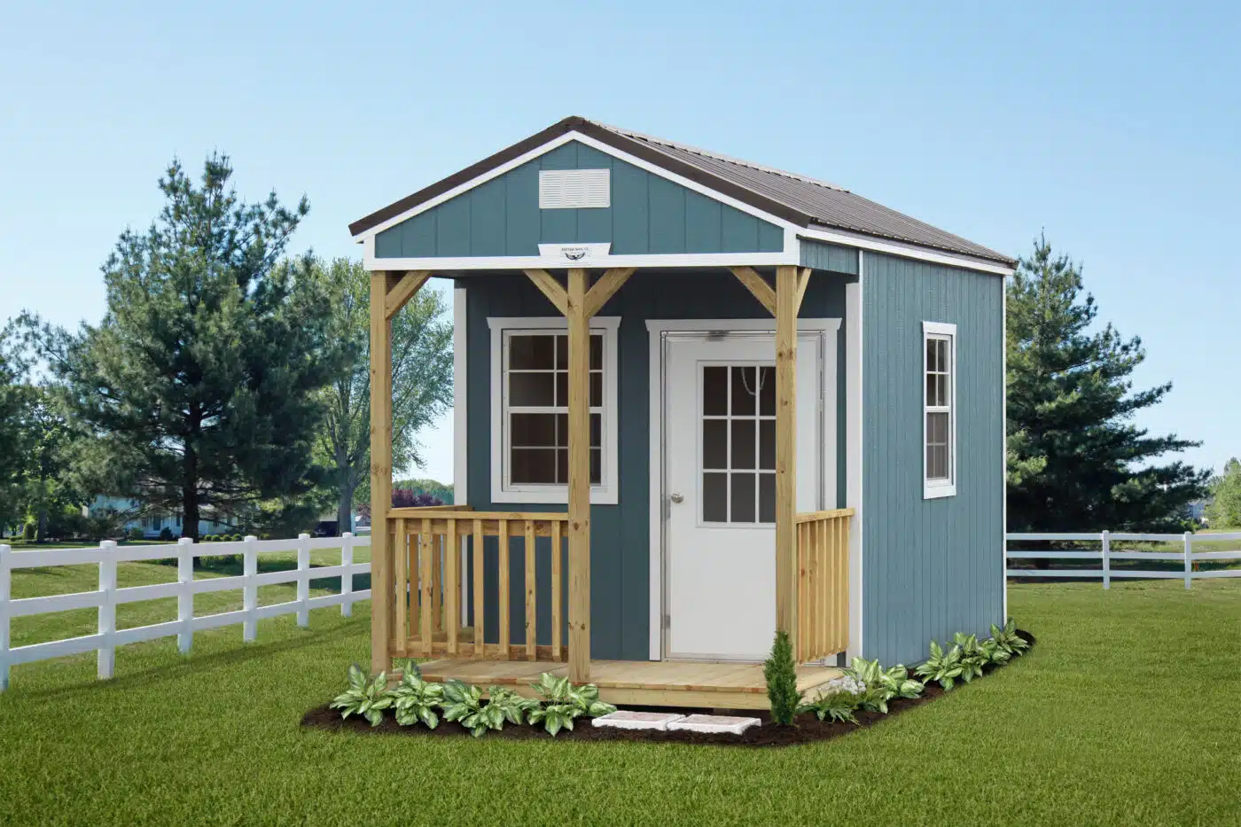 utility shed with porch in arkansas